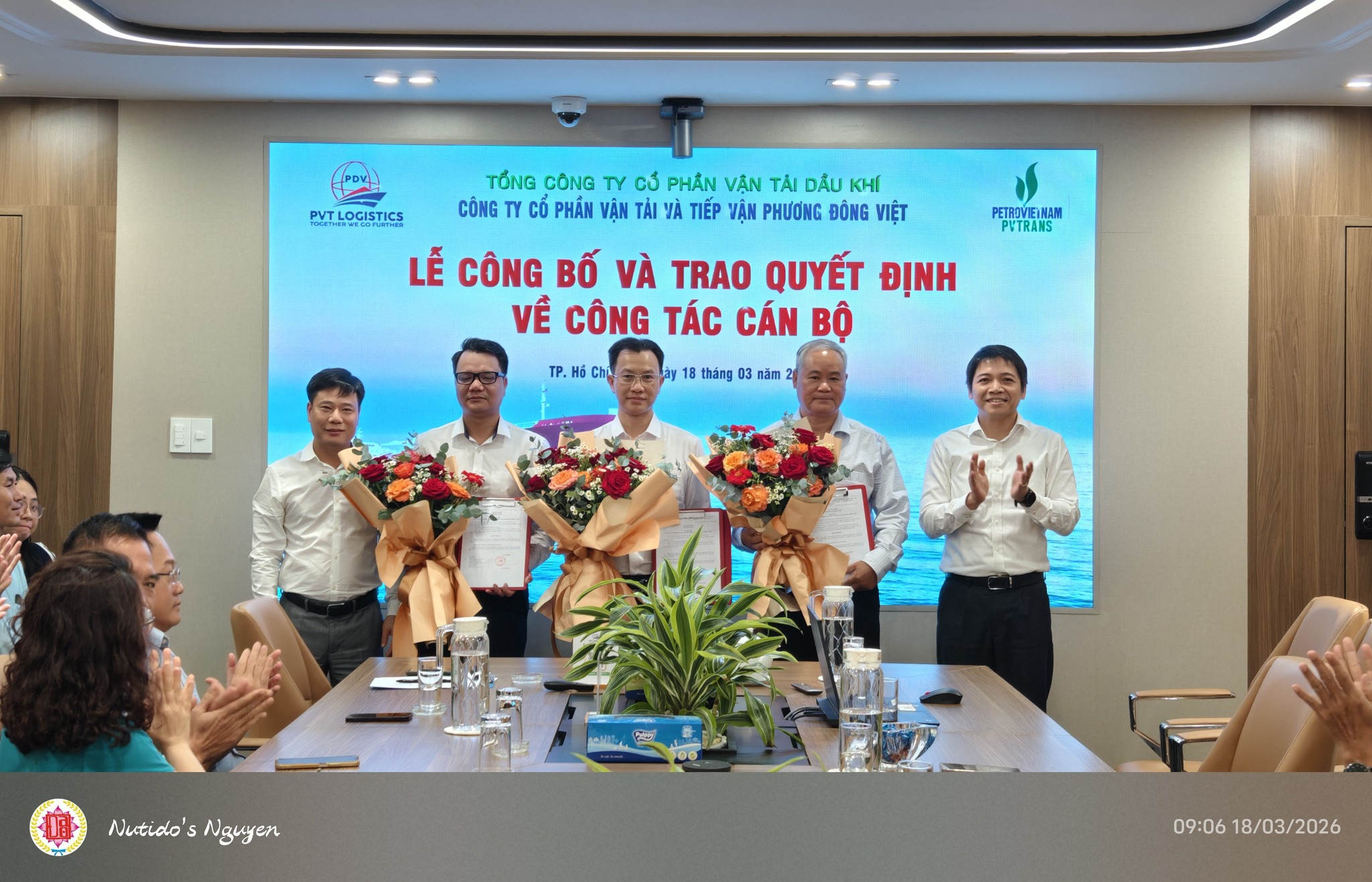 PVT LOGISTICS CÔNG BỐ VÀ TRAO QUYẾT ĐỊNH BỔ NHIỆM CÁN BỘ