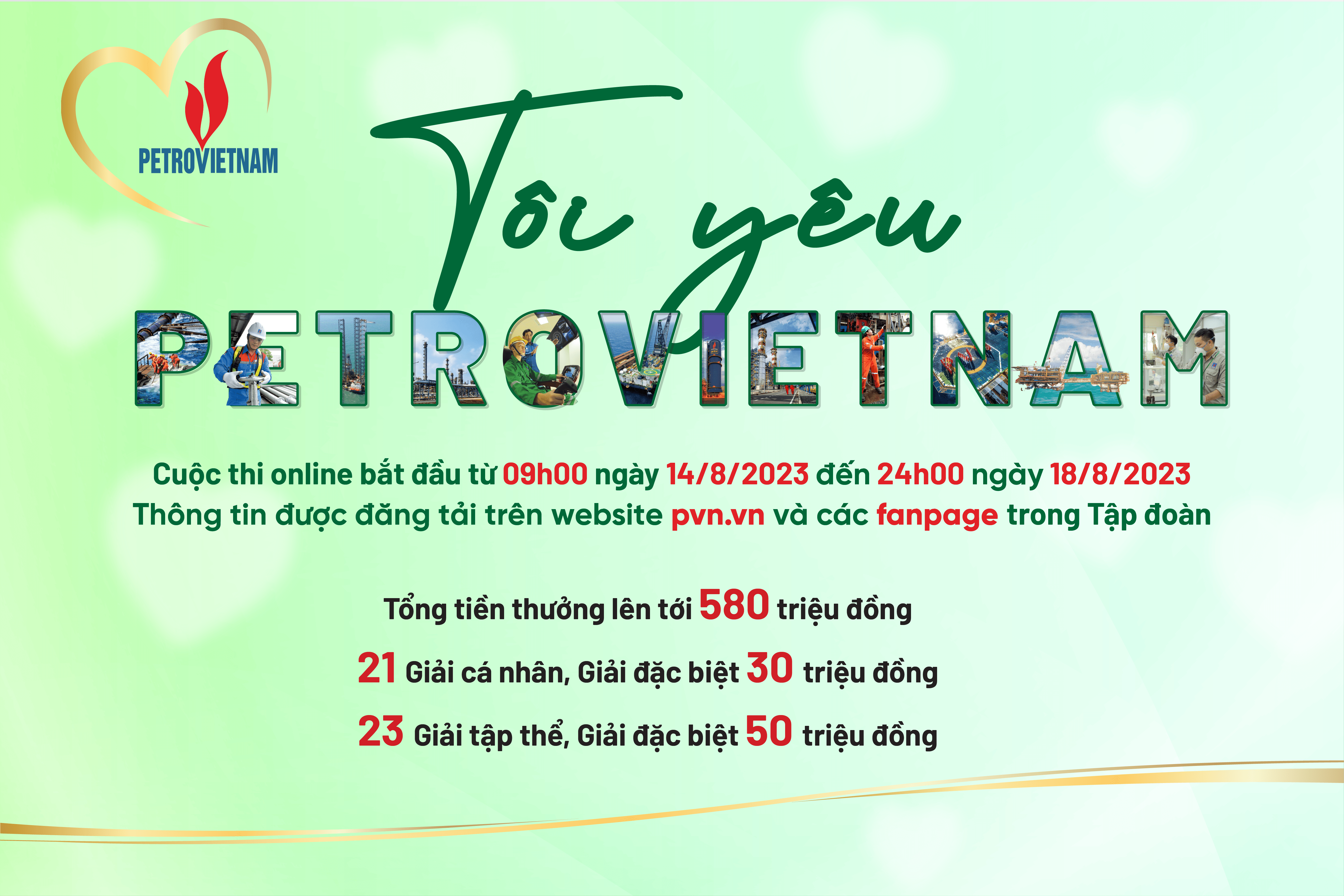 THAM GIA CUỘC THI ONLINE “TÔI YÊU PETROVIETNAM” TỪ NGÀY 14/8/2023